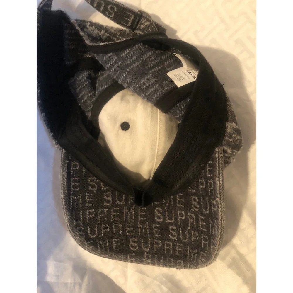 Supreme needle punch 6-Panel gray Hat Denim Cap